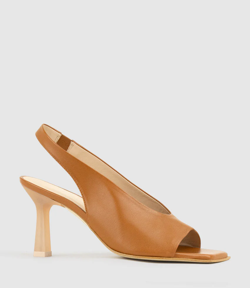 DESTINY90 Open Toe Slingback in Tan - Image 3