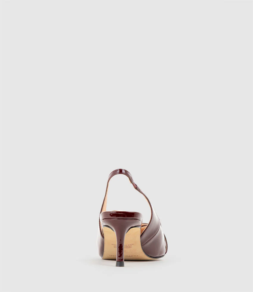 DIVINE55 Slingback Pump with Pearl in Wine Patent - Image 4