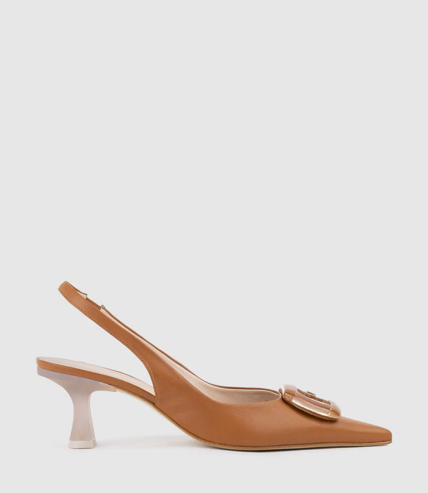DULCIA60 Slingback Pump with Ornament in Tan