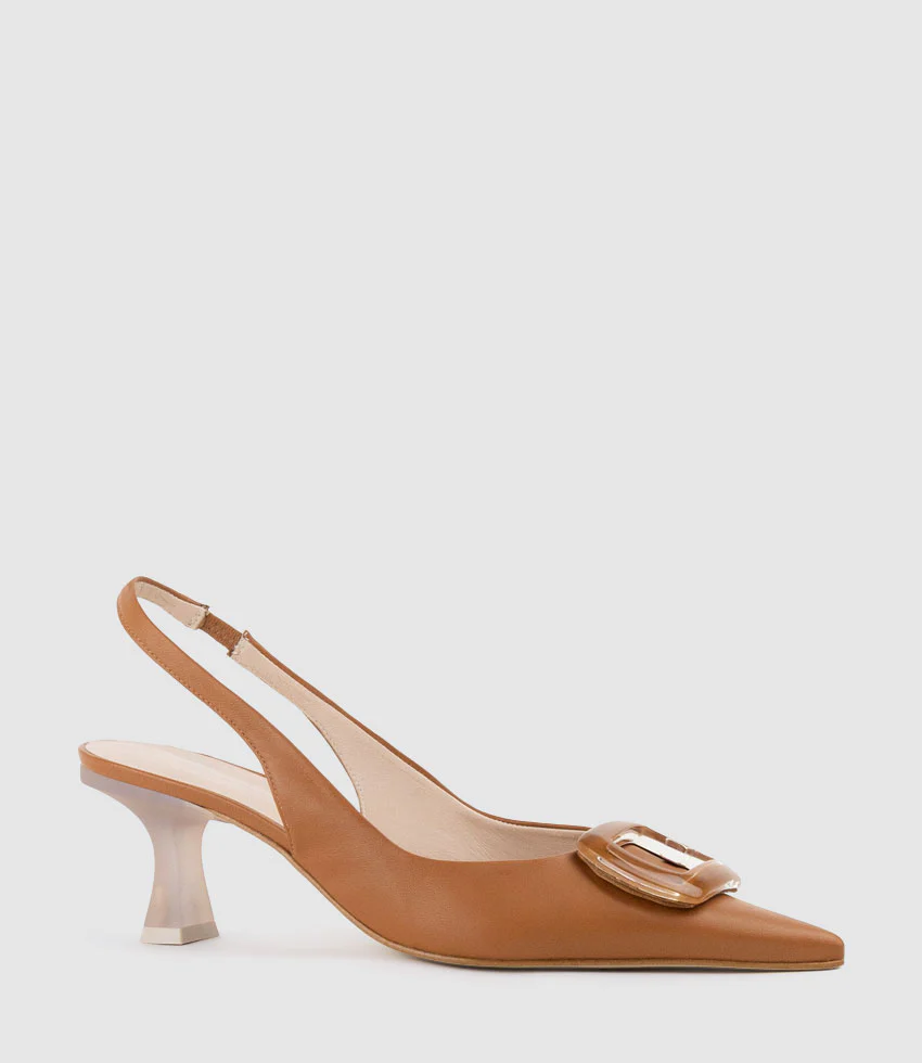 DULCIA60 Slingback Pump with Ornament in Tan - Image 2