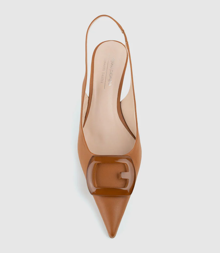 DULCIA60 Slingback Pump with Ornament in Tan - Image 4