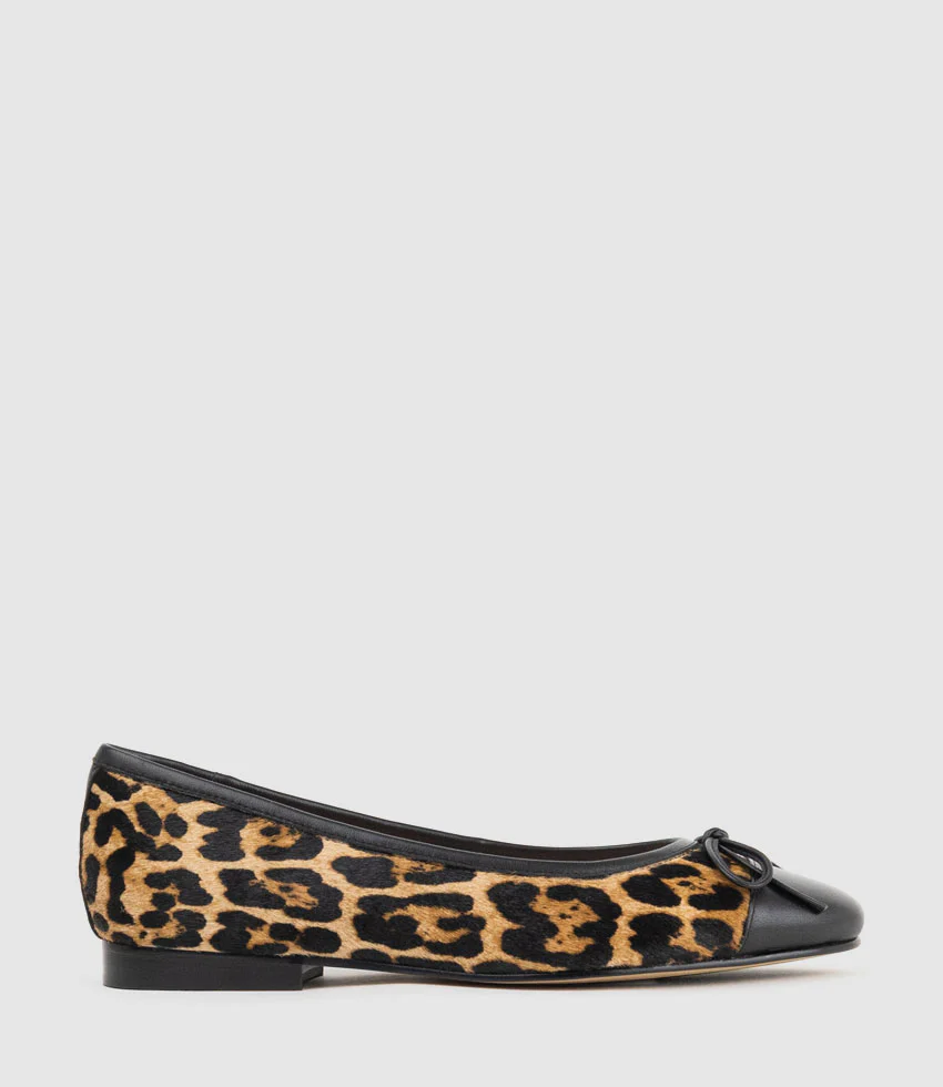 EASTON Cap Toe Ballet in Leopard Calf Hair