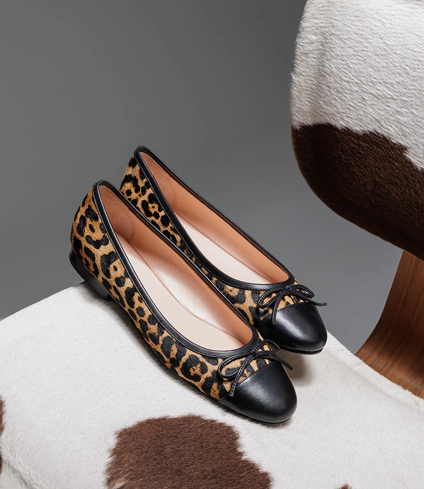 EASTON Cap Toe Ballet in Leopard Calf Hair - Image 2
