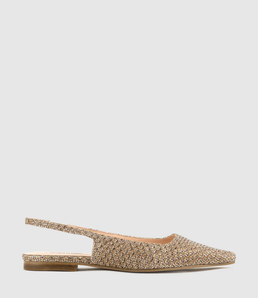 ELIANA Chiselled Slingback in Copper Metallic Fabric