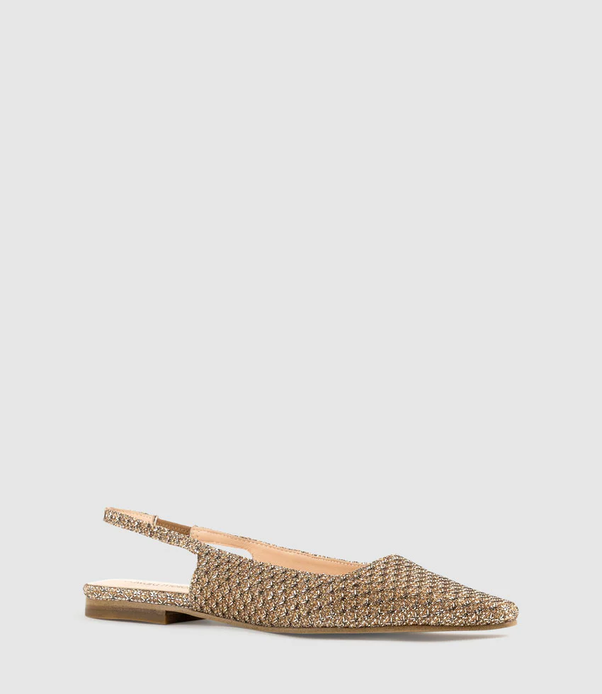 ELIANA Chiselled Slingback in Copper Metallic Fabric - Image 3