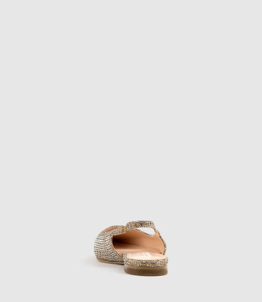 ELIANA Chiselled Slingback in Copper Metallic Fabric - Image 4