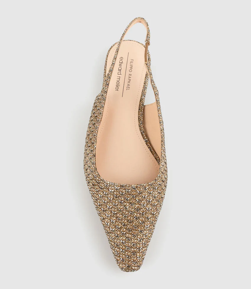 ELIANA Chiselled Slingback in Copper Metallic Fabric - Image 6
