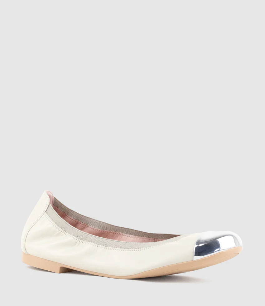 ELORA Cap Toe Ballet in Offwhite - Image 2