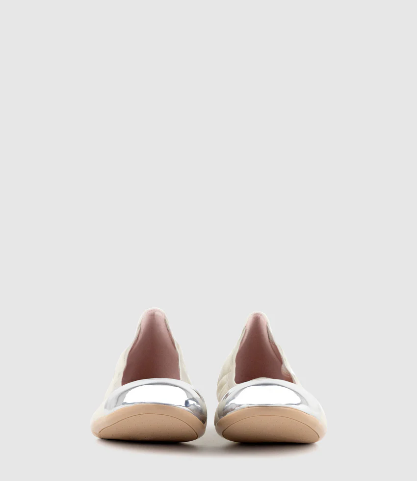 ELORA Cap Toe Ballet in Offwhite - Image 4