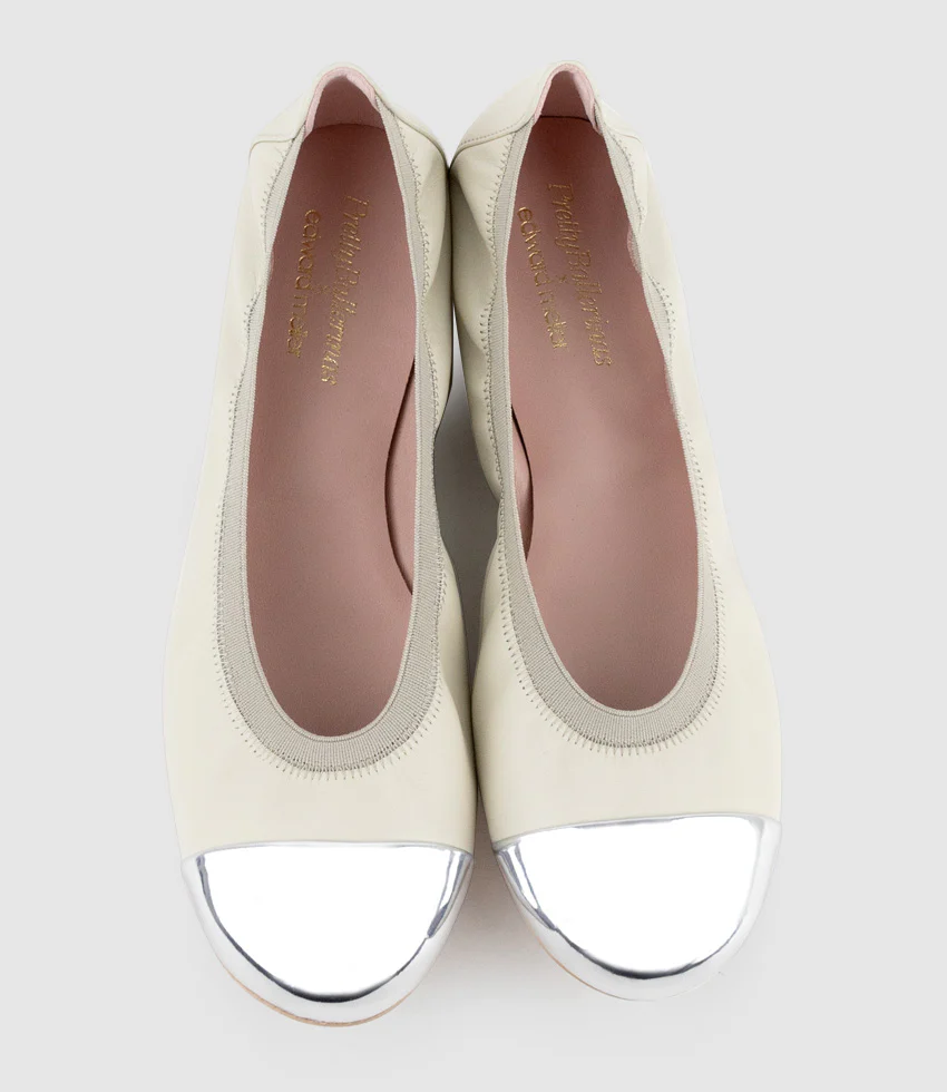 ELORA Cap Toe Ballet in Offwhite - Image 5