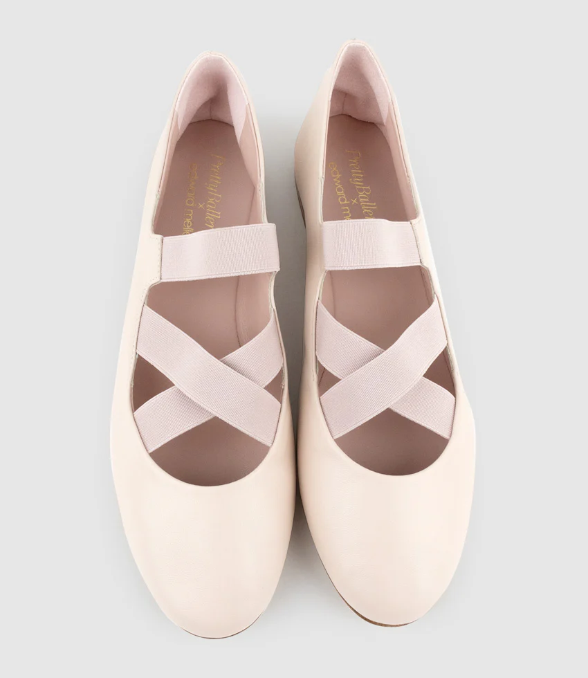 EMALINE Crossover Elastic Ballet in Nude - Image 4