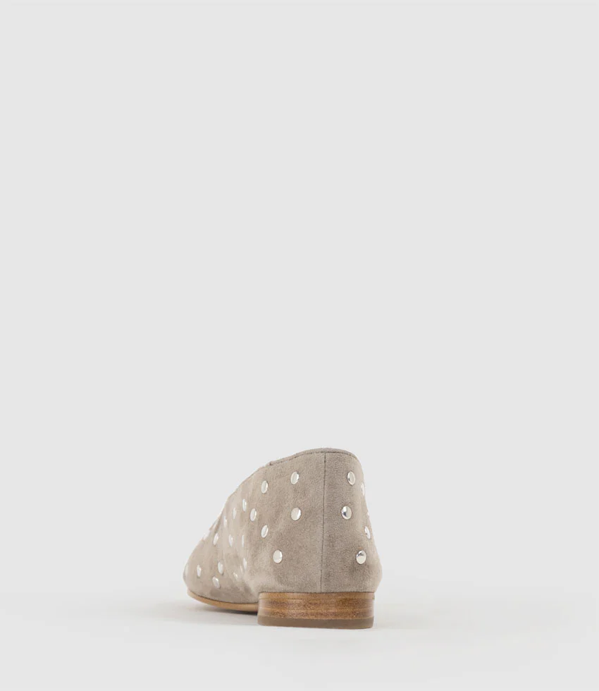 FALDA Studded Ballet in Taupe Suede - Image 3