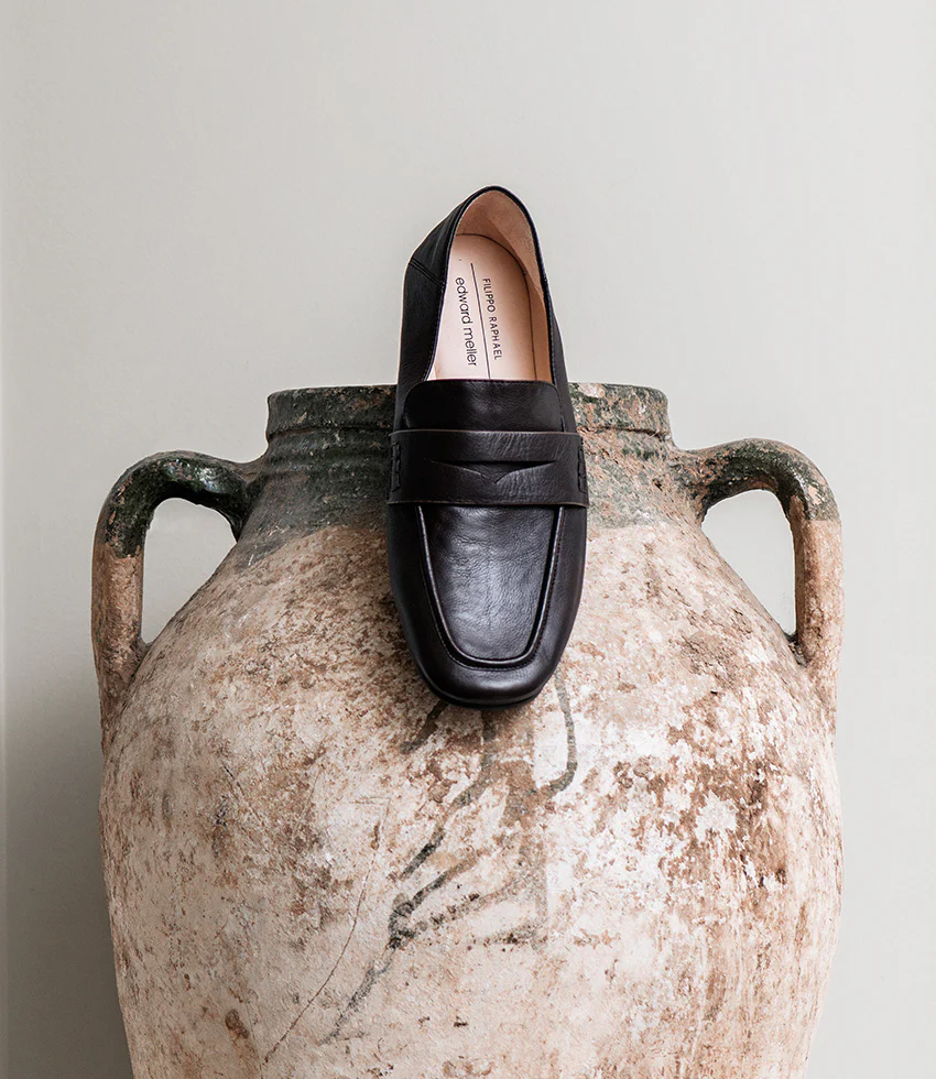 FINLAY Moccasin with Collapsible Back in Black Calf - Image 2