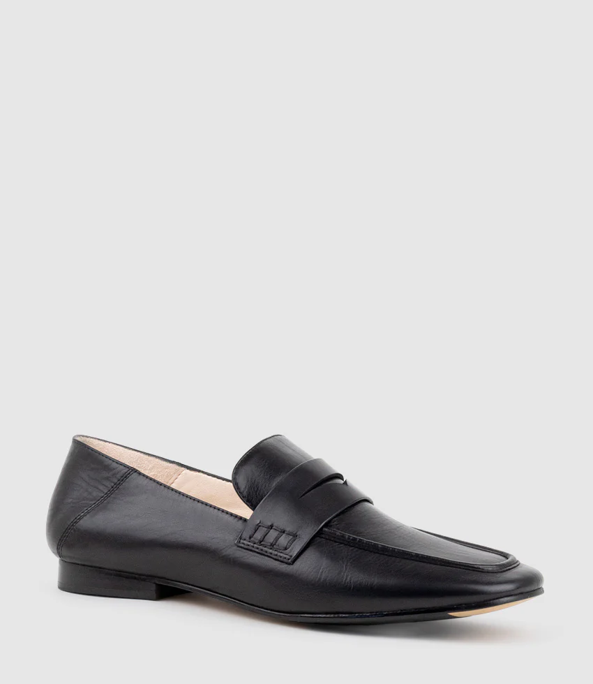 FINLAY Moccasin with Collapsible Back in Black Calf - Image 3
