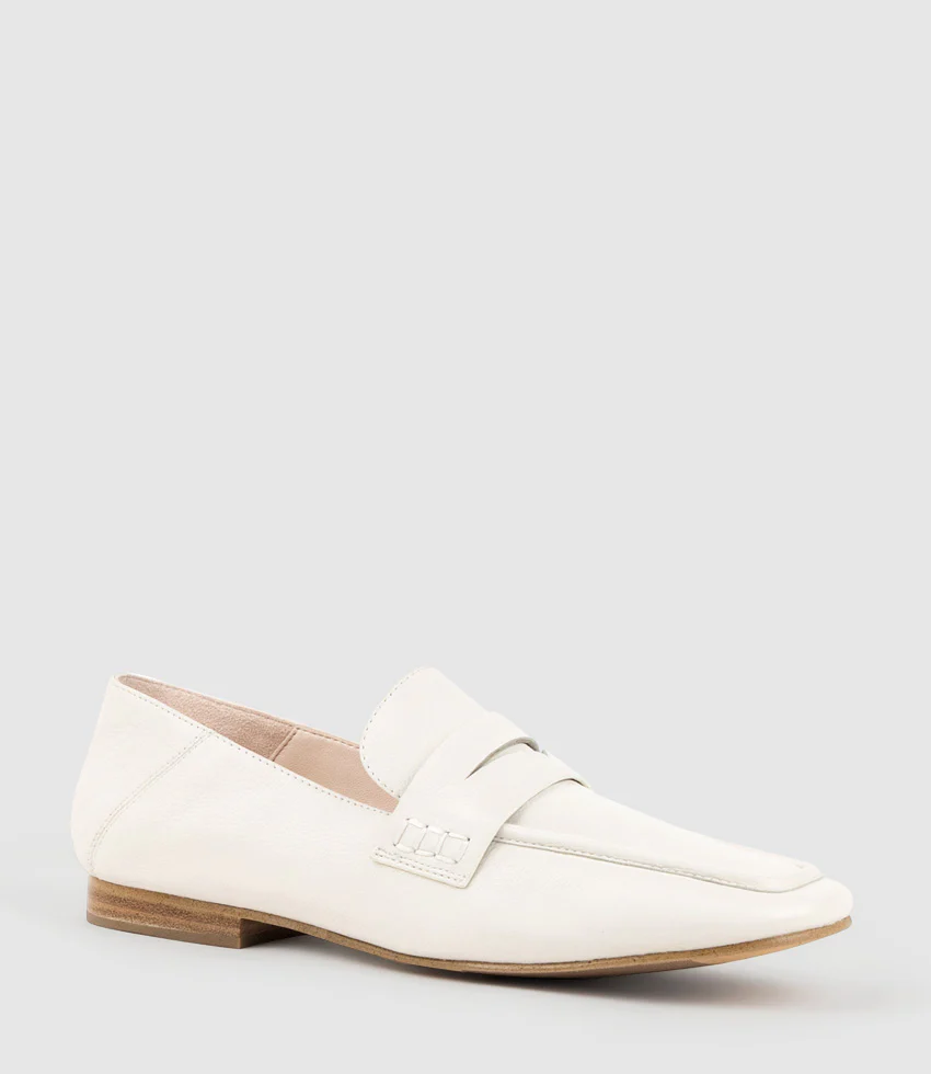 FINLAY Moccasin with Collapsible Back in Offwhite Calf - Image 2