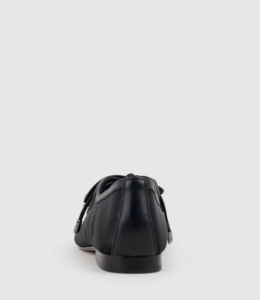 FLORENCE Tie Up Mesh Ballet in Black - Image 5