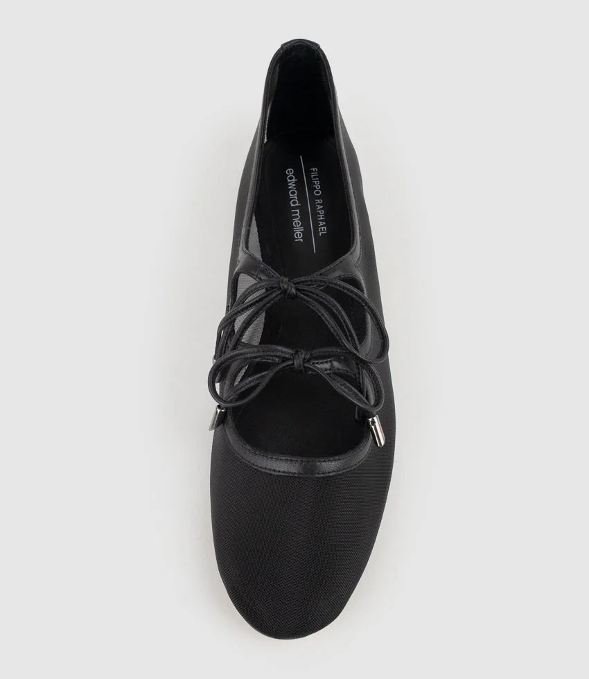 FLORENCE Tie Up Mesh Ballet in Black - Image 6