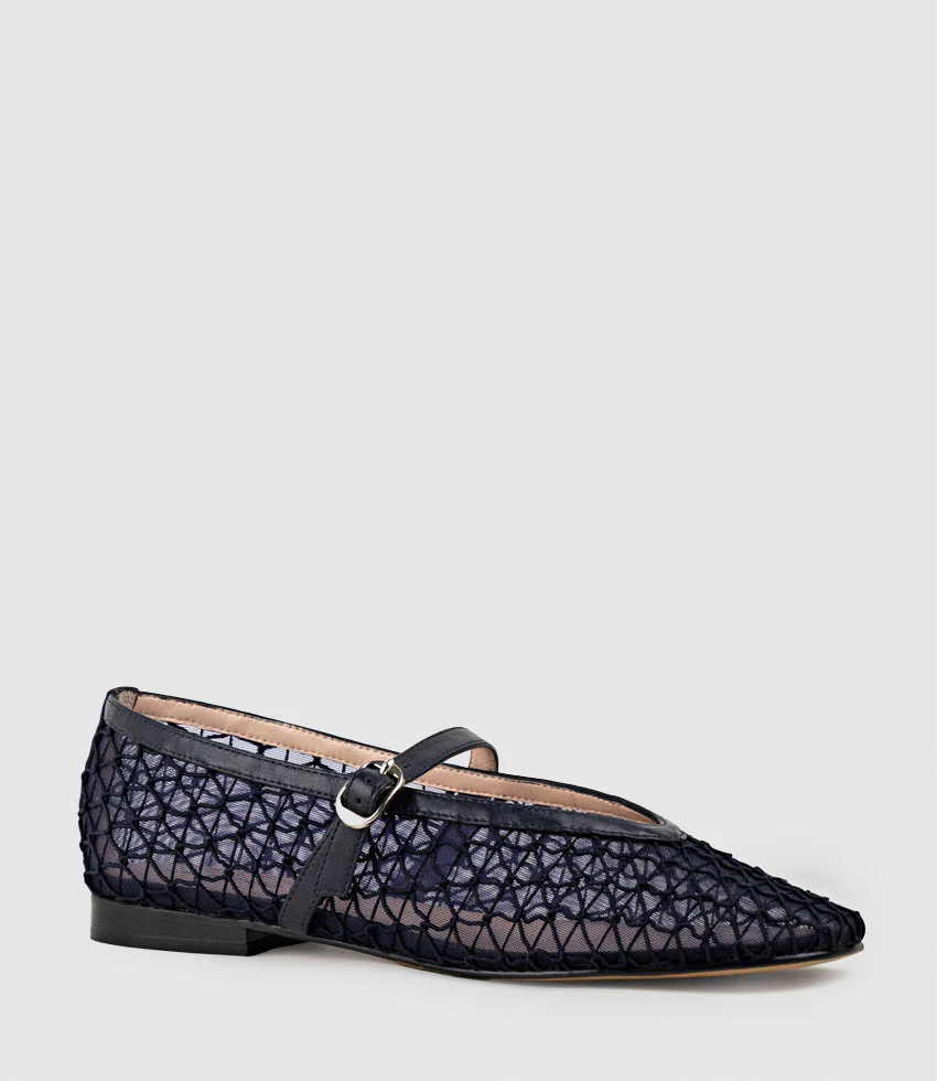 FLOSSY Mesh Weave Ballet in Navy - Image 3