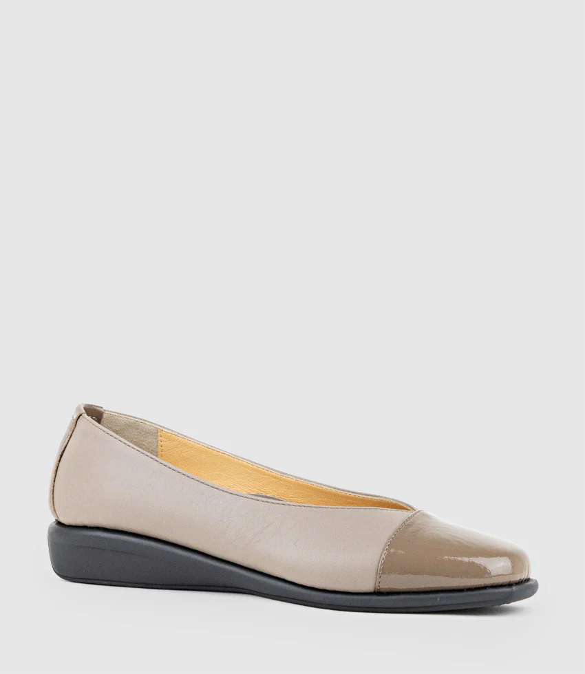 FRANKLY Cap Toe Comfort Ballet in Taupe - Image 3