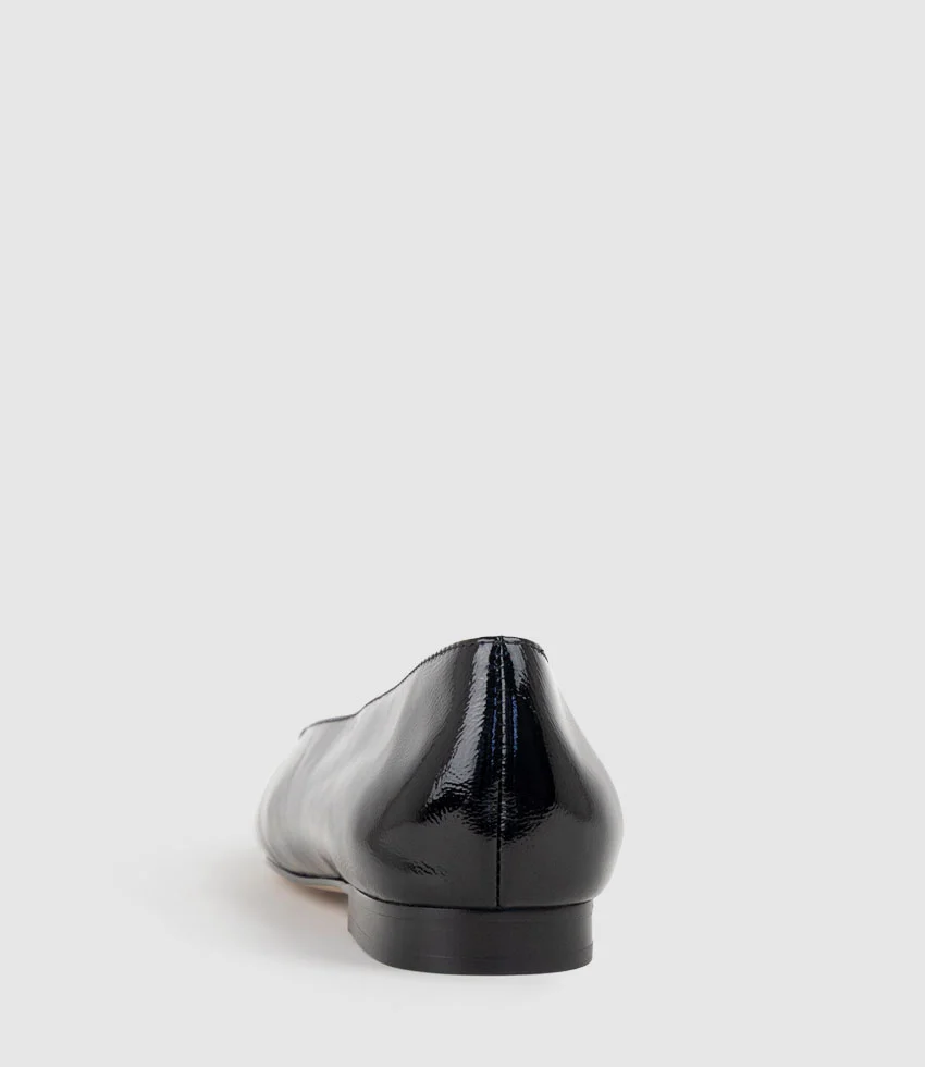 FRIA Ballet with Hardware in Black Crinkle Patent - Image 4