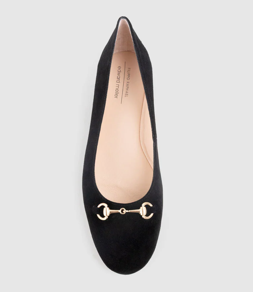 FRIA Ballet with Hardware in Black Suede - Image 5