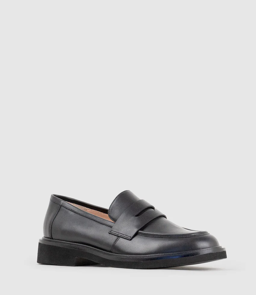 GALIA Loafer with Keeper in Black Calf - Image 2