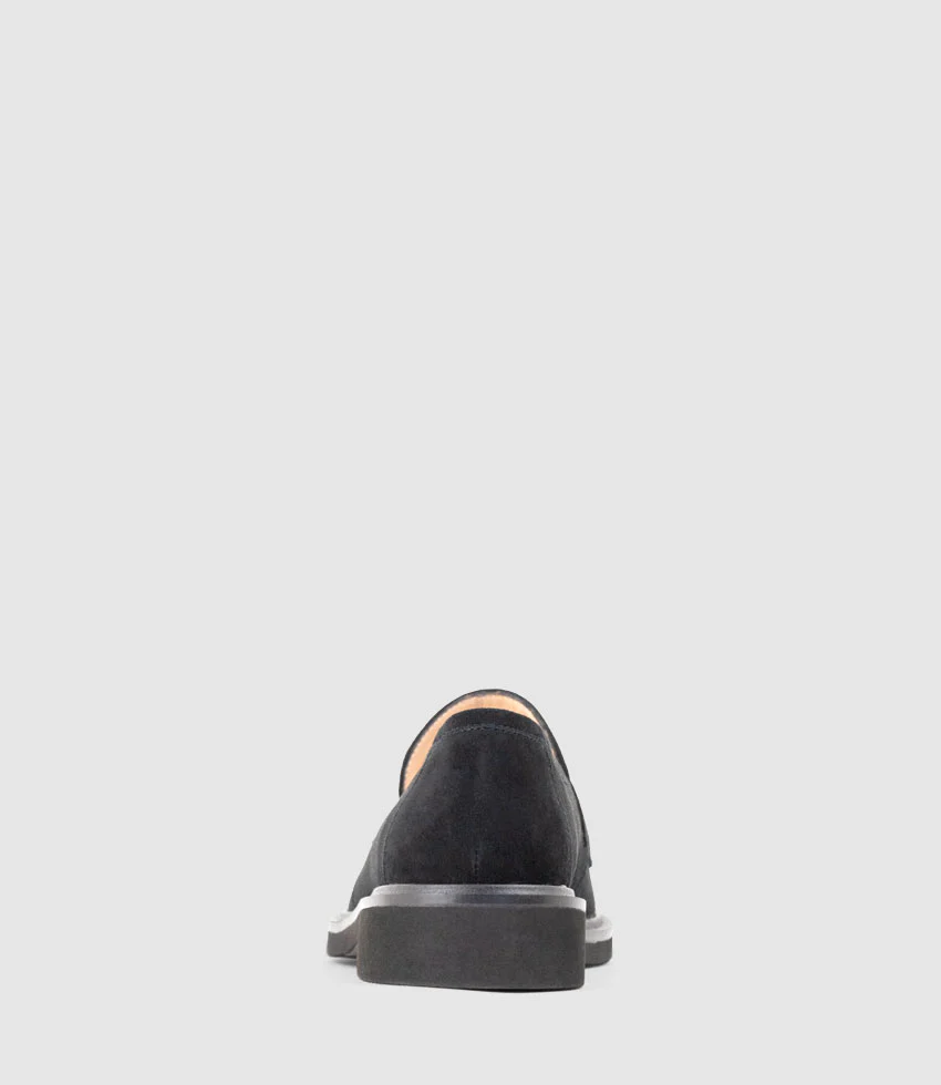 GALIA Loafer with Keeper in Black Suede - Image 4