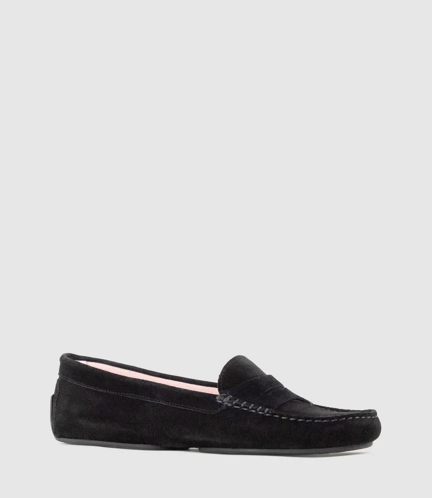 GAMET Loafer with Stitching in Black Suede - Image 2