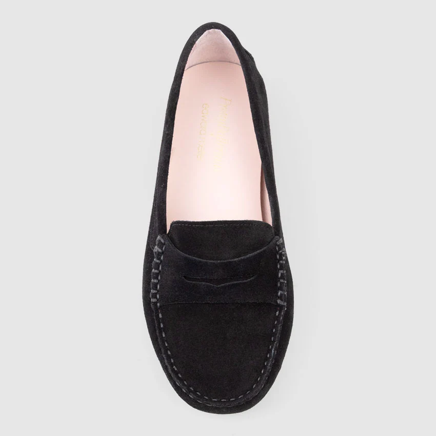GAMET Loafer with Stitching in Black Suede - Image 4