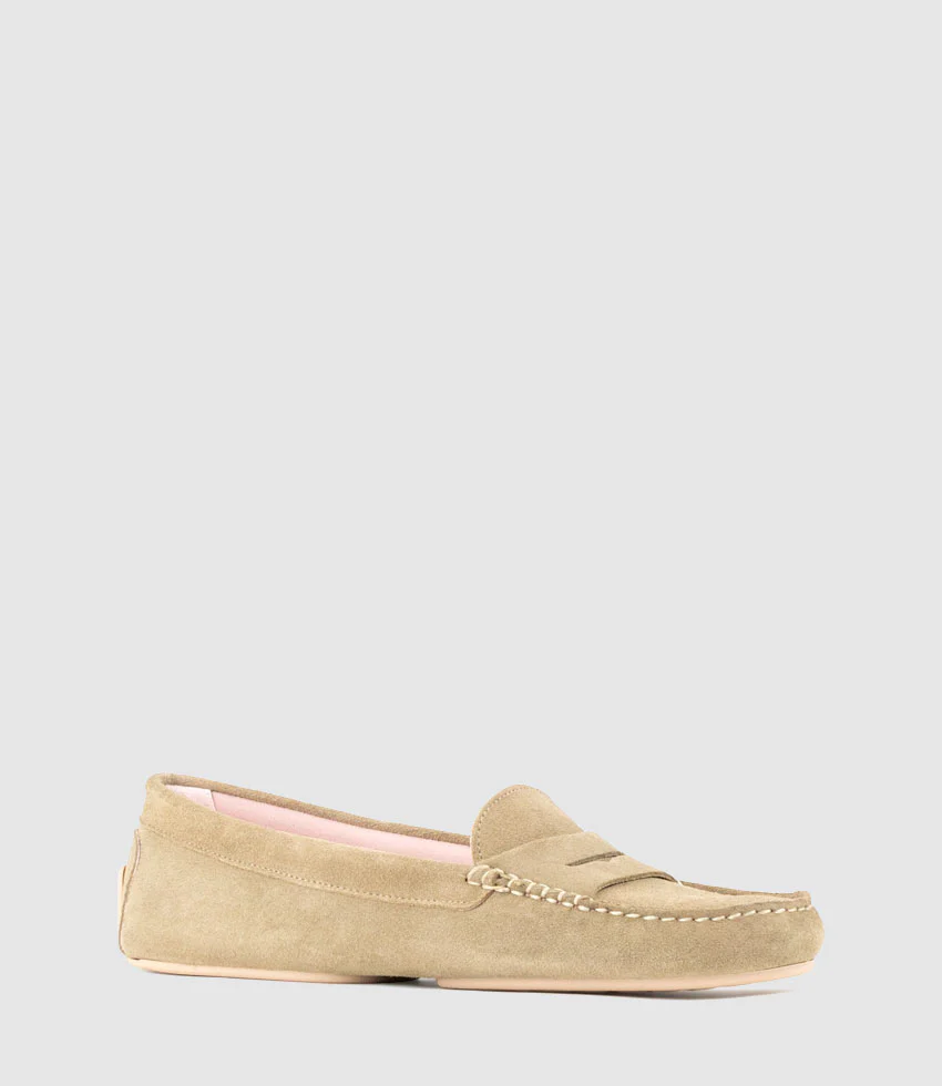 GAMET Loafer with Stitching in Sand Suede - Image 2