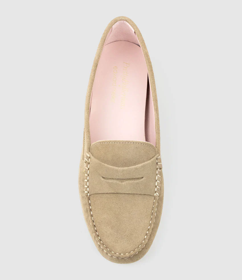 GAMET Loafer with Stitching in Sand Suede - Image 4