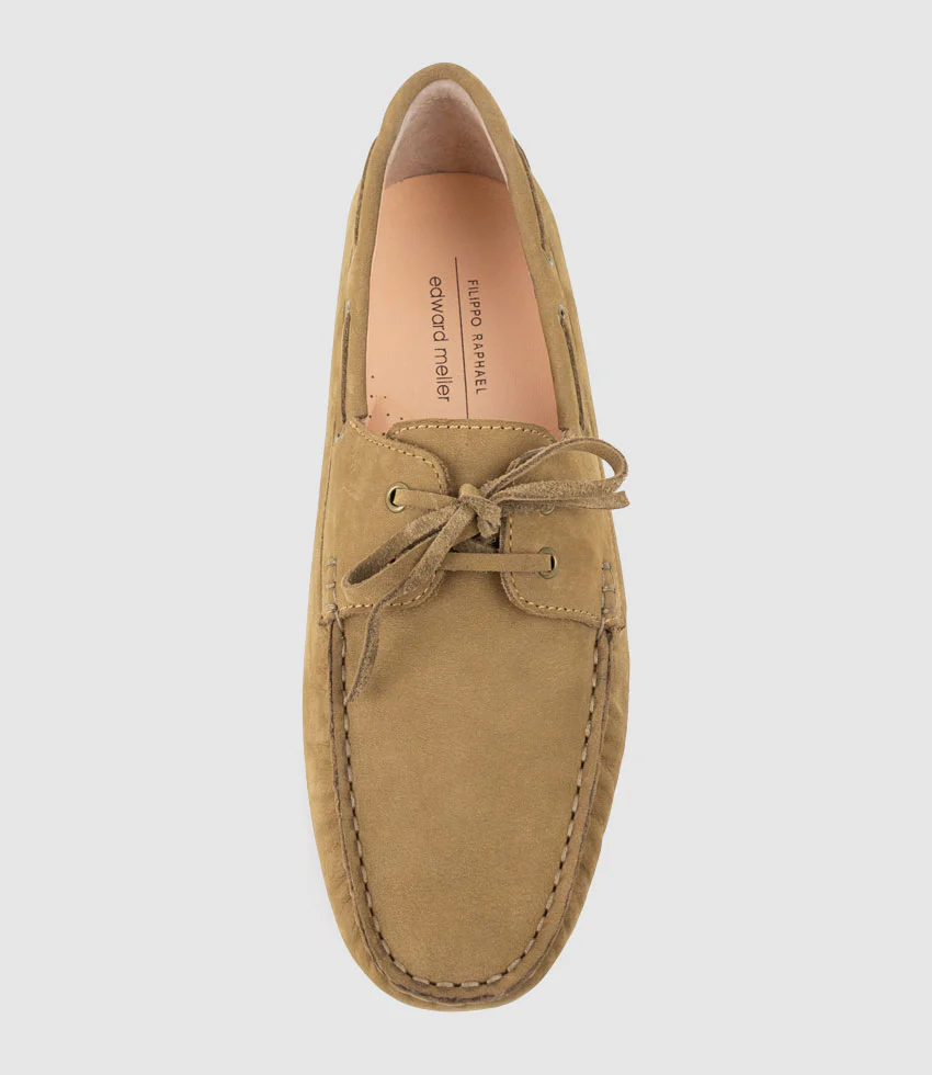GANT Lace Up Moccasin in Camel Nubuck - Image 6