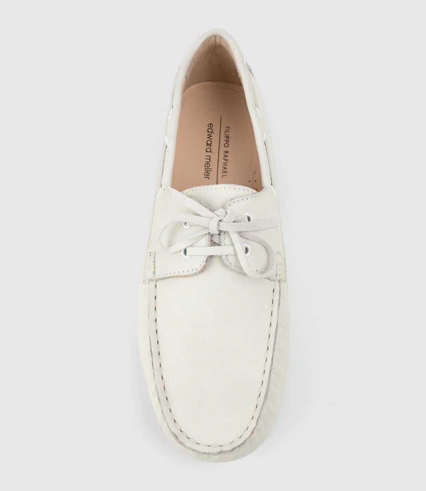 GANT Lace Up Moccasin in White - Image 6