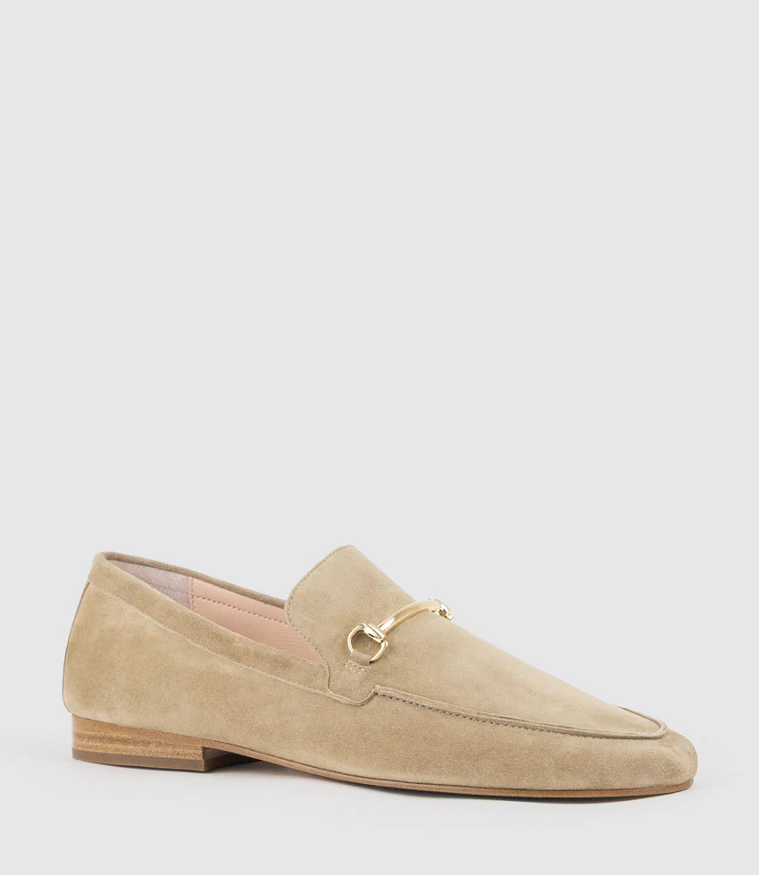 GARNET Moccasin with Bar Trim in Sahara Suede - Image 3