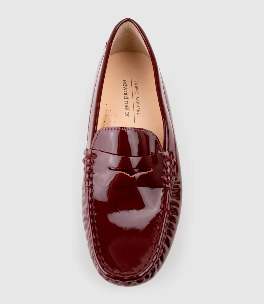 GRACEY Driving Moccasin in Black Cherry Patent - Image 4