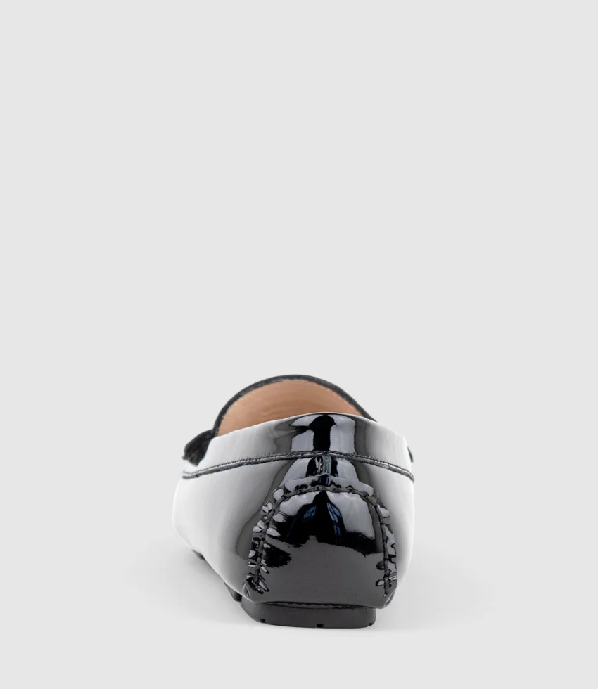 GRACEY Driving Moccasin in Black Patent - Image 3