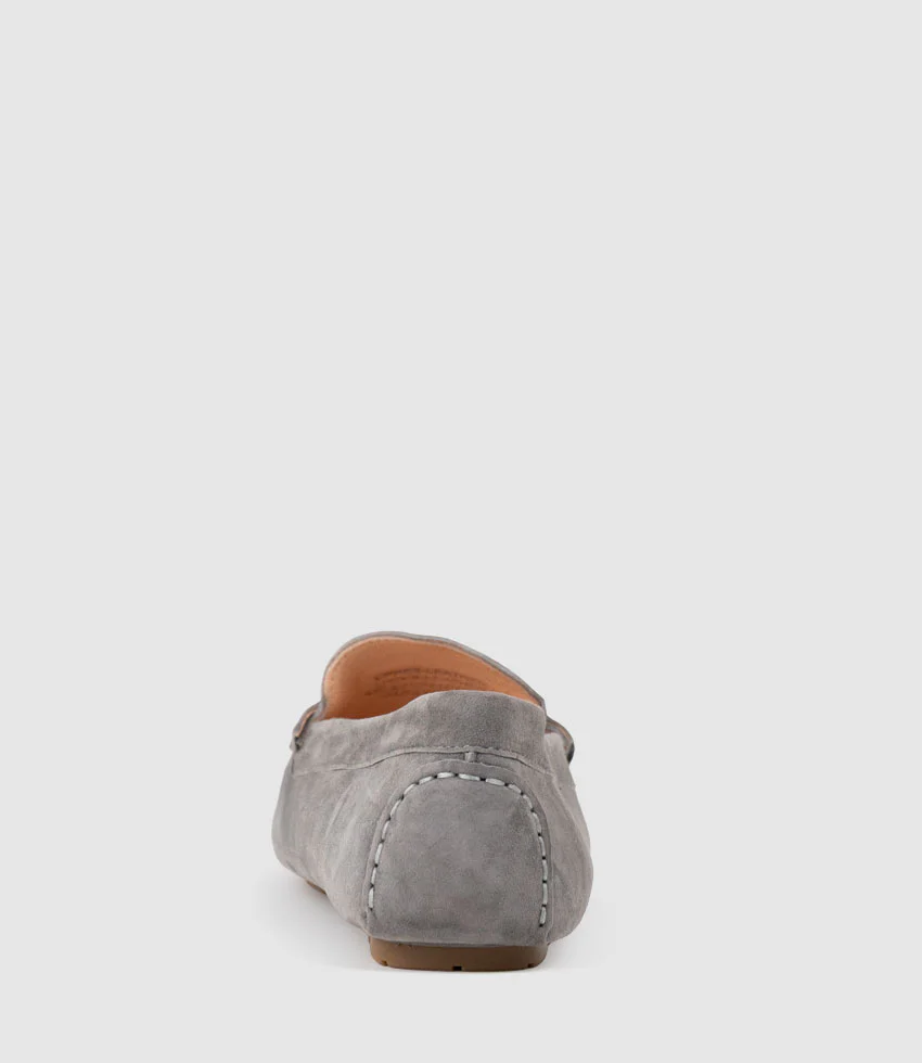 GRACEY Driving Moccasin in Grey Suede - Image 3