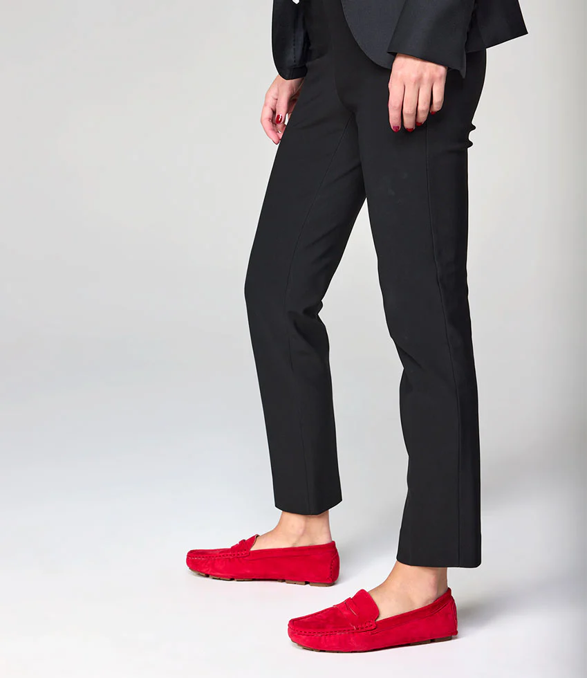 GRACEY Driving Moccasin in Red Suede - Image 2