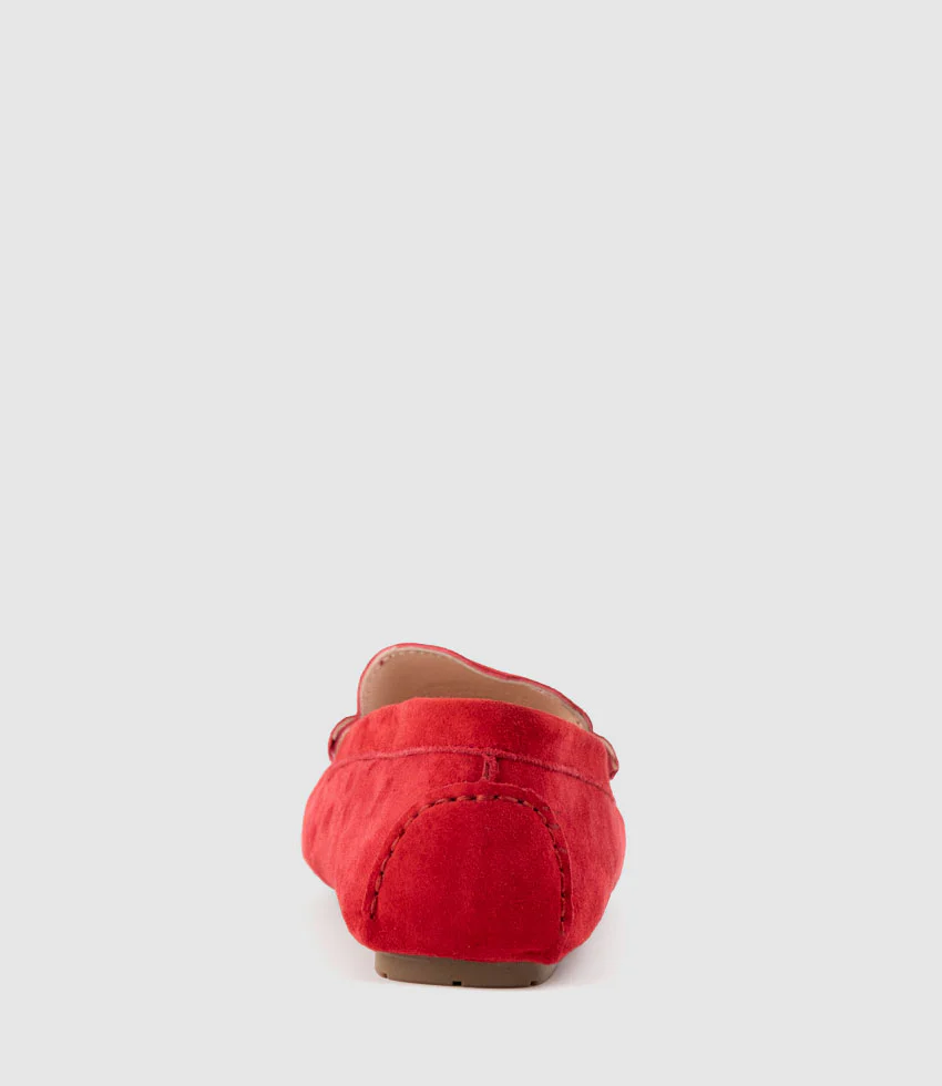 GRACEY Driving Moccasin in Red Suede - Image 4