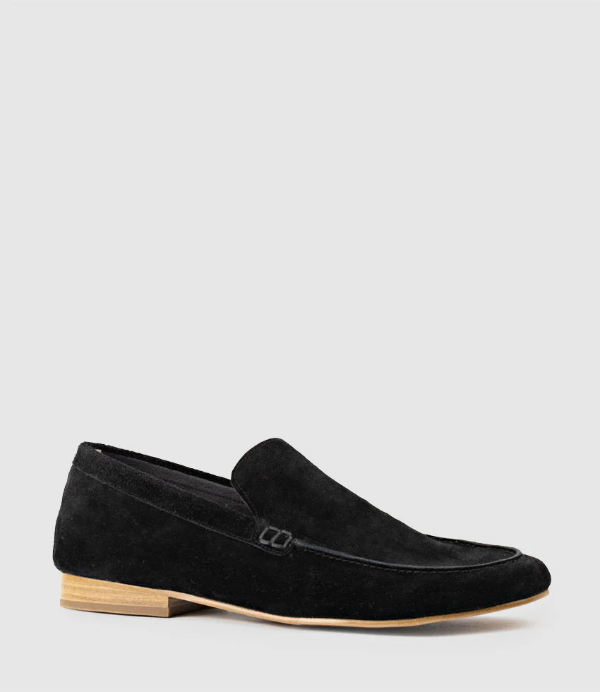 HALT Stitched Loafer in Black Suede - Image 3
