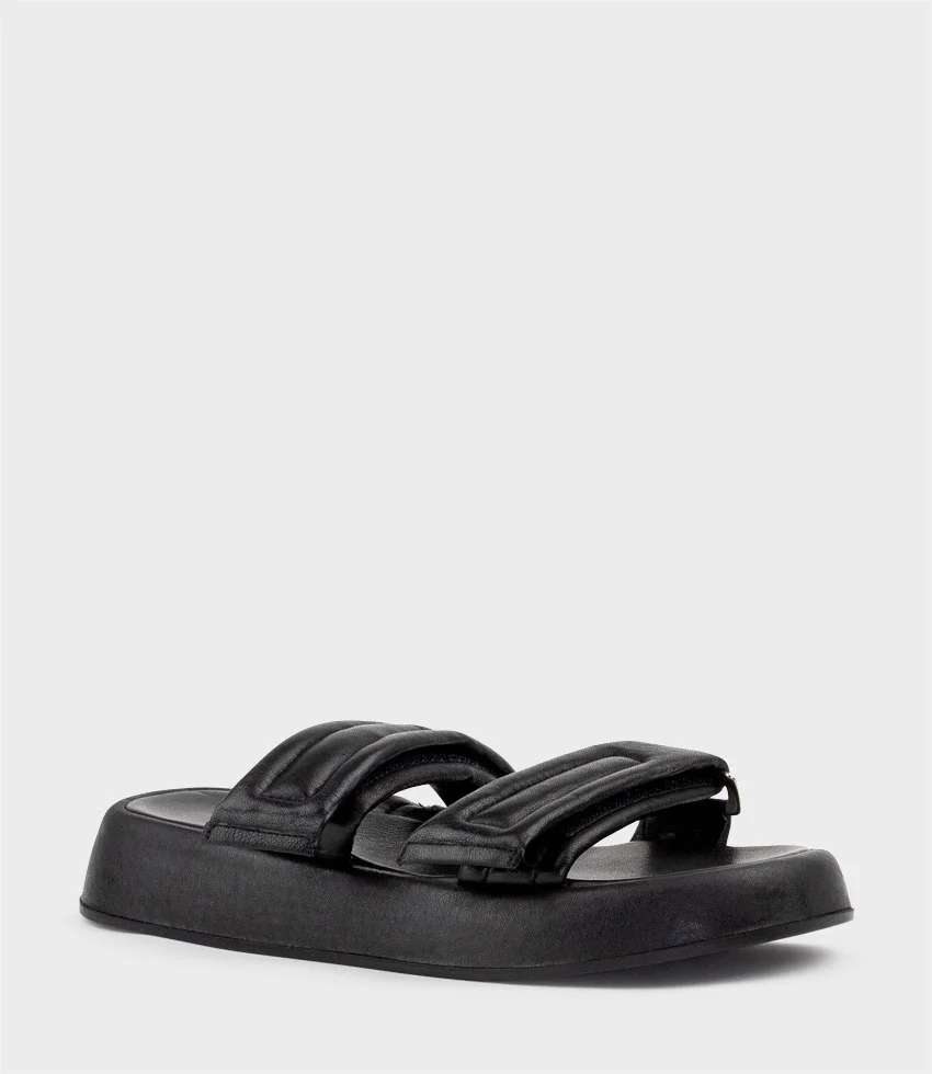 HAMLET Quilted Strap Slide on Unit in Black - Image 2