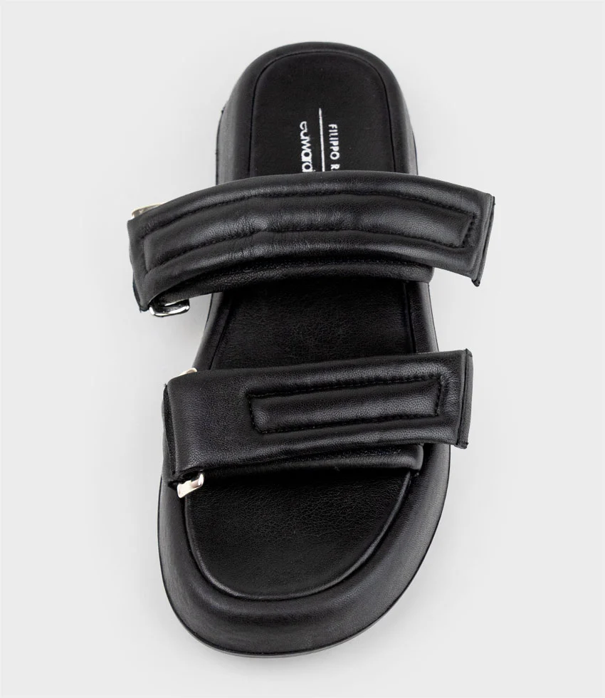 HAMLET Quilted Strap Slide on Unit in Black - Image 4
