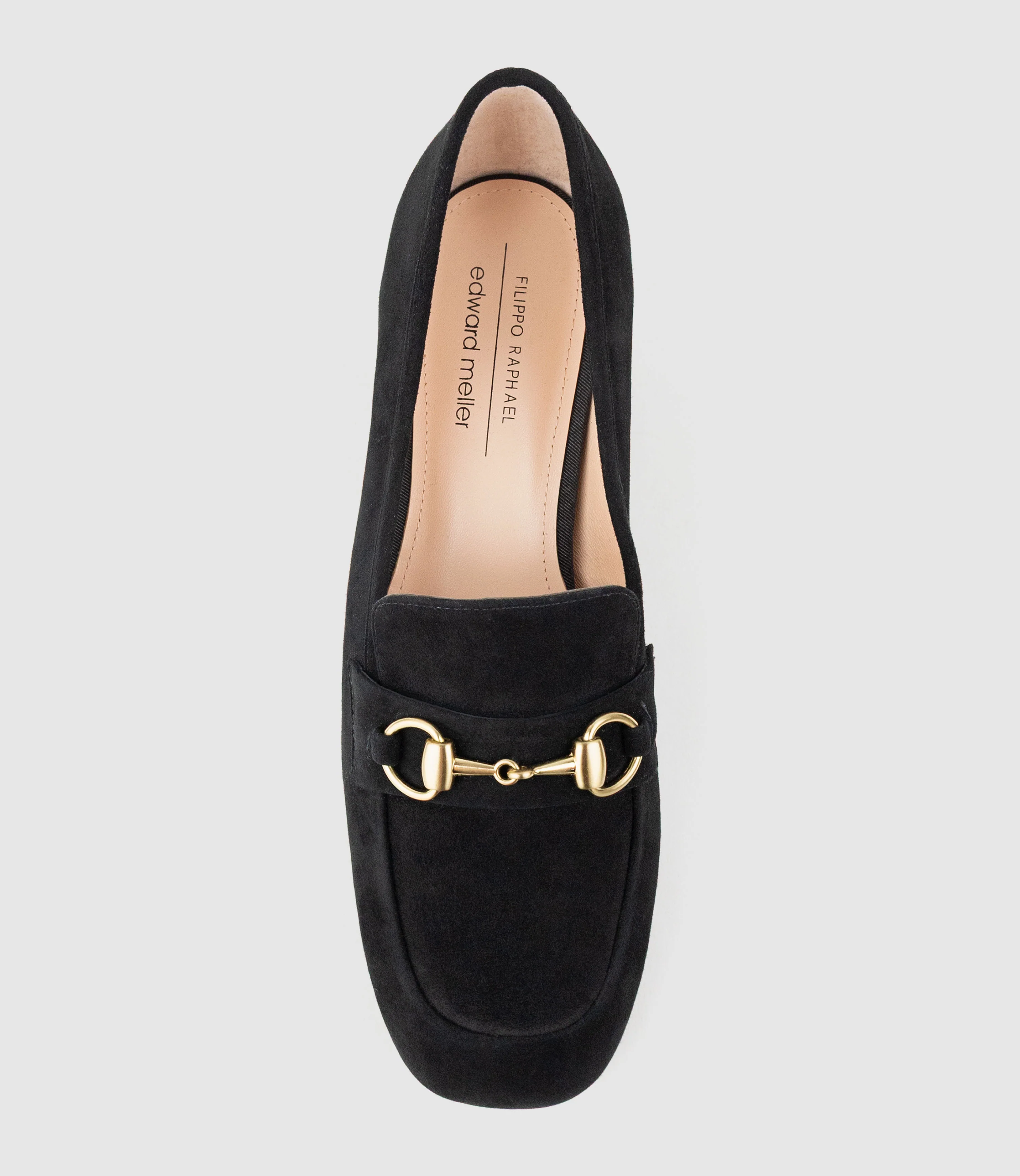 HANNAH45 Heeled Loafer in Black Suede - Image 4