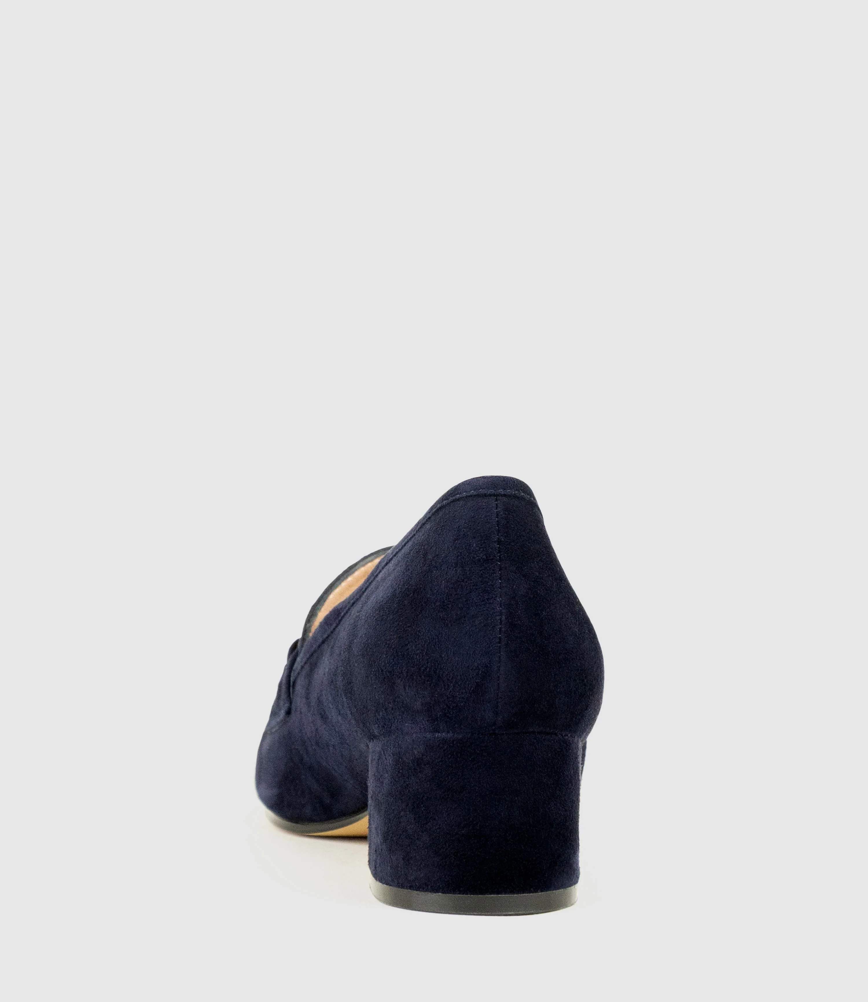 HANNAH45 Heeled Loafer in Navy Suede - Image 4