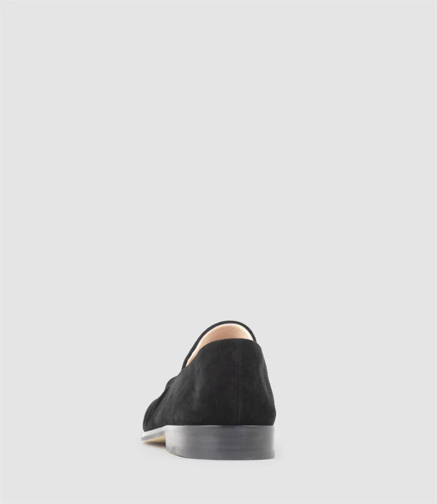 HAVEN Ruched Loafer in Black Suede - Image 3