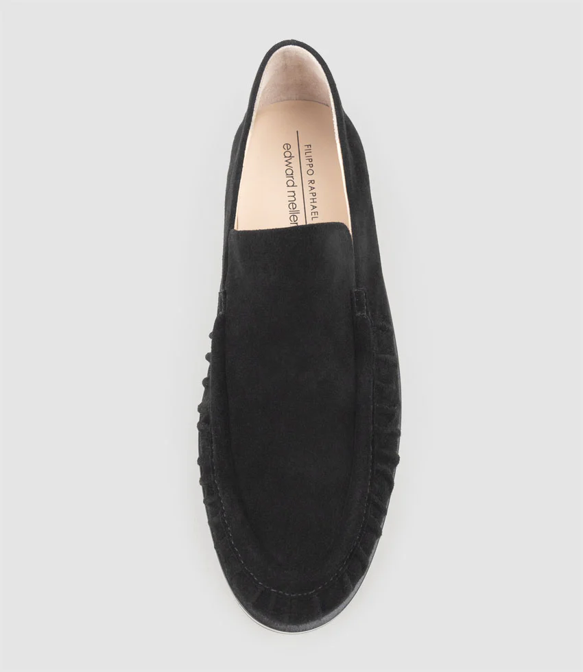 HAVEN Ruched Loafer in Black Suede - Image 4