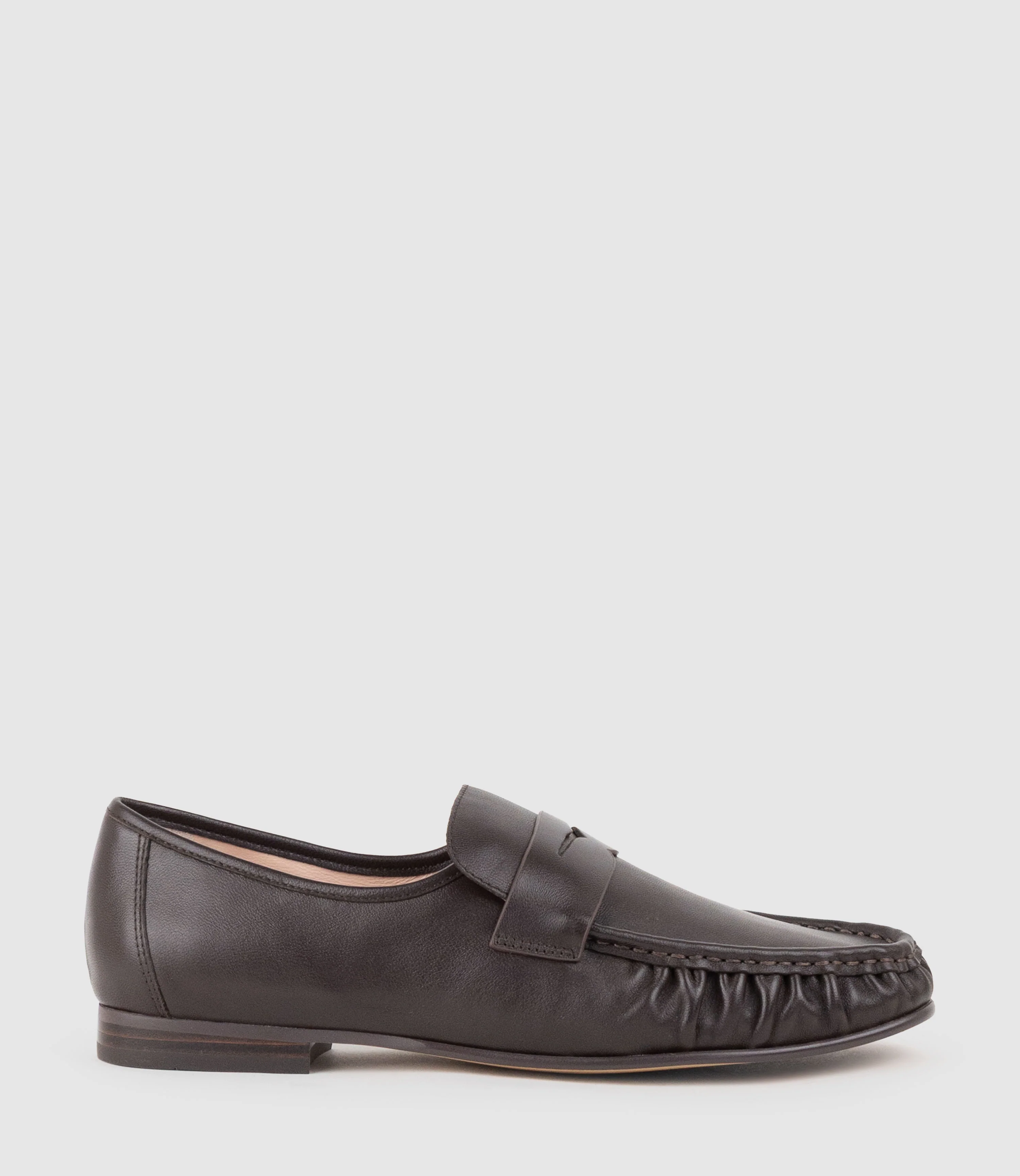 HYPER Ruched Moccasin in Chocolate