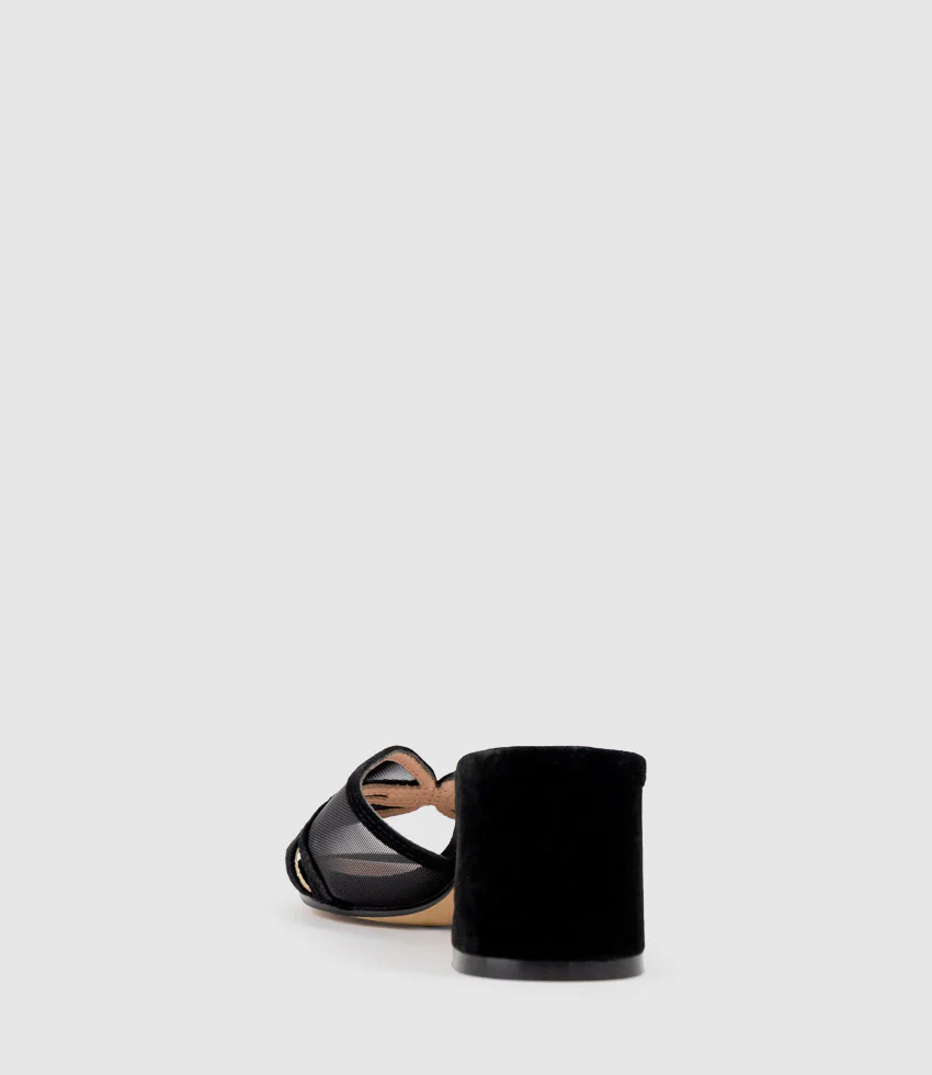 IALA55 Mesh Front Slide in Black Suede - Image 3