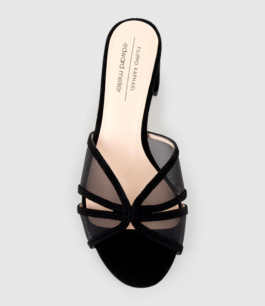 IALA55 Mesh Front Slide in Black Suede - Image 4