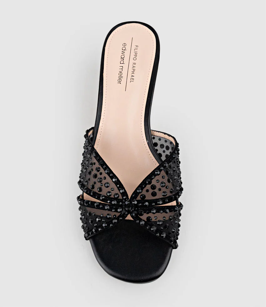 IMOGEN50 Bejewelled Slide in Black - Image 6